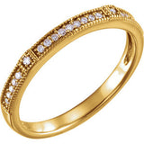 14K White .07 CTW Diamond Stackable Ring