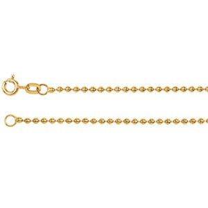 14K Yellow 1.75mm Hollow Bead 24" Chain