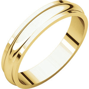 14K Yellow 4mm Half Round Edge Band