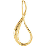 14K White Teardrop Pendant