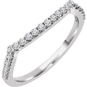 14K White 1-4 CTW Diamond Band for 6.5mm Round Ring