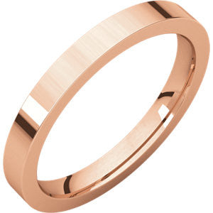 14 K Rose 2.5mm Flat Comfort Fit Band