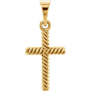 14K Yellow 32x20mm Cross Pendant