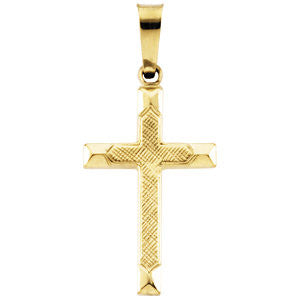 14K Yellow 17x12mm Fancy Cross Pendant