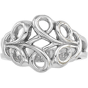 14K White Freeform Ring