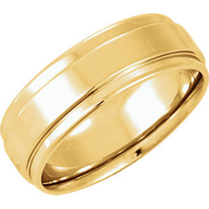 14K Yellow 7.5mm Flat Edge Comfort Fit Band Size 9