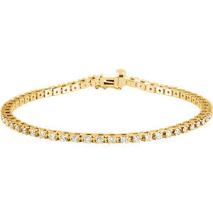 14K Yellow 2 CTW Diamond Line 7.25" Bracelet