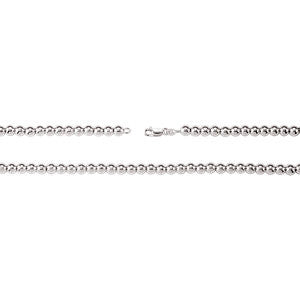 Sterling Silver 6mm Hollow Bead 7" Chain