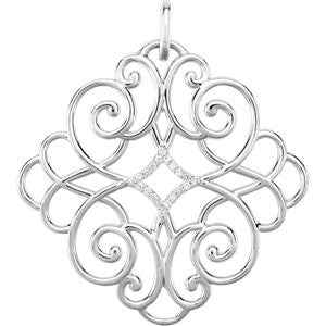 Sterling Silver 1-10 CTW Diamond Pendant