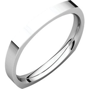 14K White 2.5mm Square Comfort Fit Band