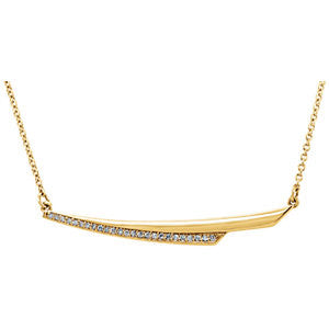 14K White .08 CTW Diamond Bar 17.5" Necklace