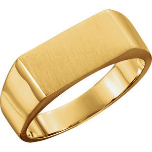 14K Yellow 15x7.5mm Men's Signet Ring