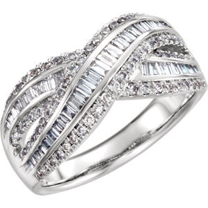 14K White 3-4 CTW Diamond Ring