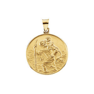 18K Yellow 24.5mm St. Christopher Medal