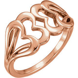 14K White Heart Ring