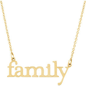 14K White "Family" 17.25" Necklace