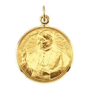 14K Yellow 16.75mm Round Pope John Paul II Medal