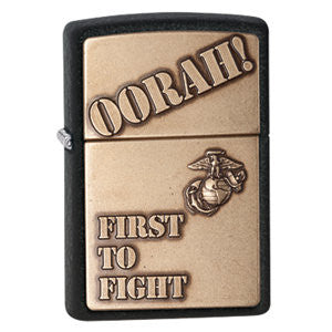 Zippo® Marine Emblem Black Crackle&trade; Lighter