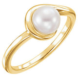 Platinum Freshwater Cultured Pearl Ring