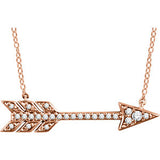 14K Yellow 1/10 CTW Diamond Arrow Necklace