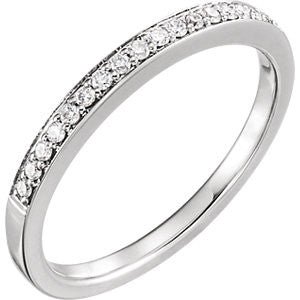 14K White 1-8 CTW Diamond Band