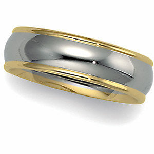 14K White & Yellow 6mm Comfort Fit Band Size 7