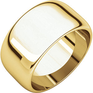 18K Yellow 10mm Half Round Band