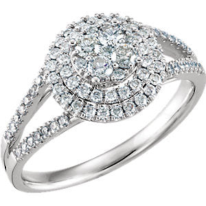 14K White 5-8 CTW Diamond Engagement Ring