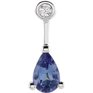 Genuine Tanzanite & Diamond Pendant