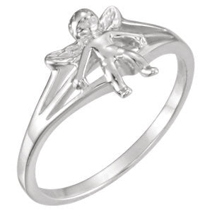 Sterling Silver Angel Chastity Ring Size 8 with Packaging