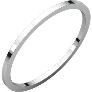 14K White 1mm Flat Band