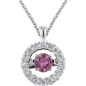 14K White Pink Sapphire & 1-5 CTW Diamond 18" Mystara® Necklace