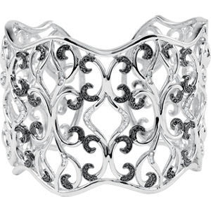 Sterling Silver 1 1-3 CTW Diamond Cuff Bracelet