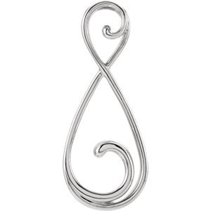 14K White Freeform Pendant