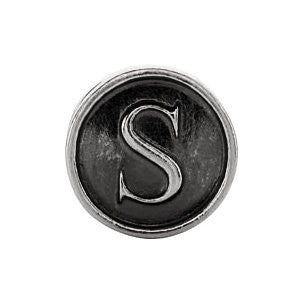 Sterling Silver 10.6mm Letter 
"S" Alpha Cylinder Bead