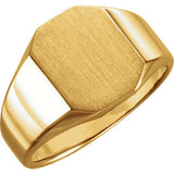 14K Yellow 11X9mm Octagon Signet Ring