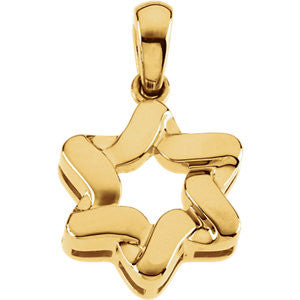 14K Yellow 23x17.5mm Star of David Pendant