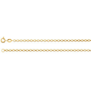 14K Yellow 2mm Rolo 24" Chain