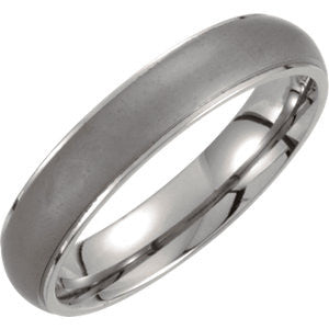 Titanium 5mm Oxidized Center Ridged Band Size 8