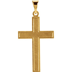 14K Yellow 22x14mm Cross Pendant