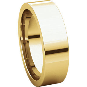 24K Yellow 6mm Flat Comfort-Fit Wedding Band