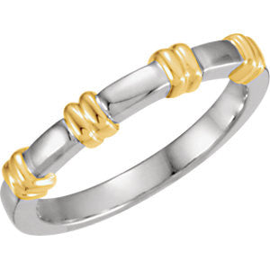 14K White & Yellow 5mm Ladies Duo Design Band