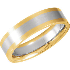 14K White & Yellow 6mm Band Size 6