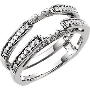 14K White 1/4 CTW Diamond Ring Guard