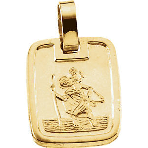 14K Yellow 13.1x11.2mm St. Christopher Medal