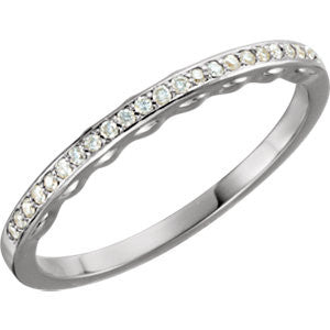 14K White 1-8 CTW Diamond Band