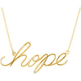 14K Yellow 0.08 CTW Diamond Hope 16.8” Necklace