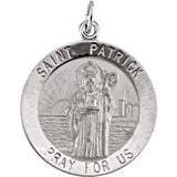 14K Yellow 15mm Round St. Patrick Medal