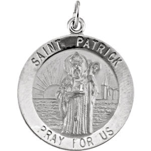 14K Yellow 15mm Round St. Patrick Medal