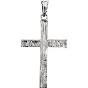 14K White Cross Pendant